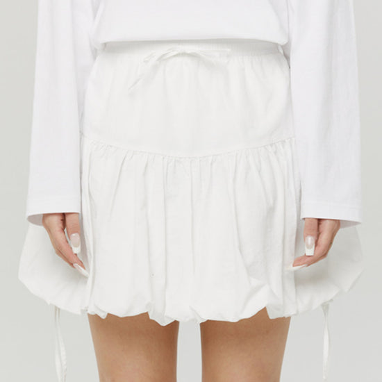 SHIRRING BALLOON SKIRT WHITE
