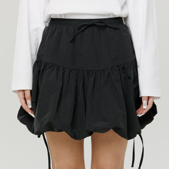 SHIRRING BALLOON SKIRT BLACK