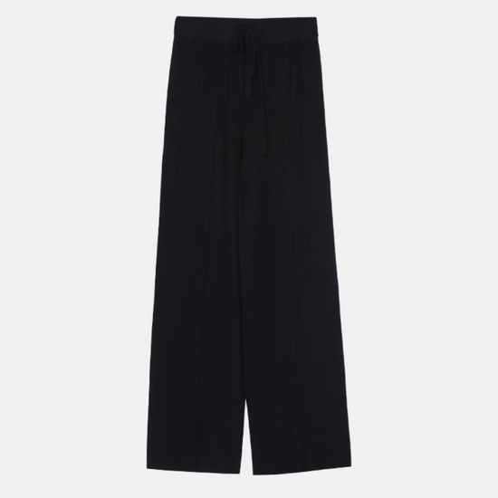 LINE EMBO KNIT PANTS BLACK