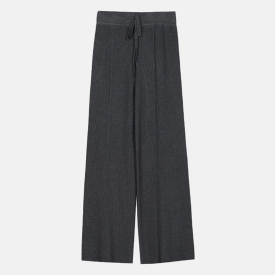 LINE EMBO KNIT PANTS CHARCOAL