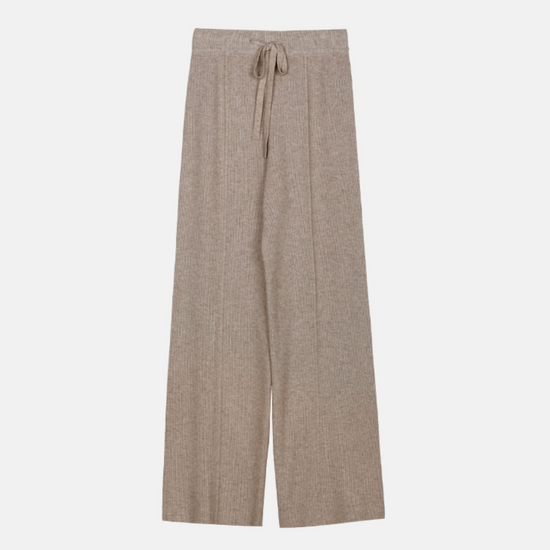 LINE EMBO KNIT PANTS MELANGE BEIGE
