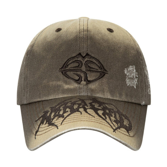 WASHED METAL LOGO BALL CAP BROWN