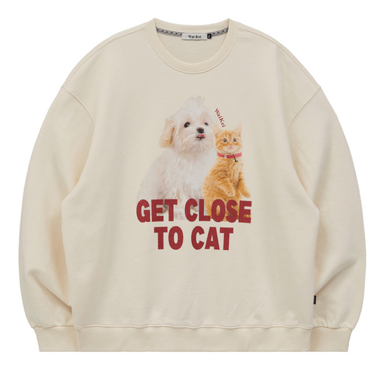 MALTESE AND CHEESE CAT SWEATSHIRT IVORY