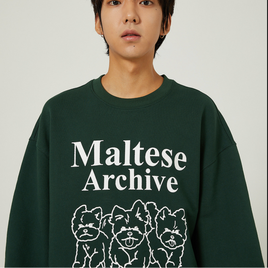 MALTESE ARCHIVE LINE GRAPHIC SWEATSHIRTS GREEN