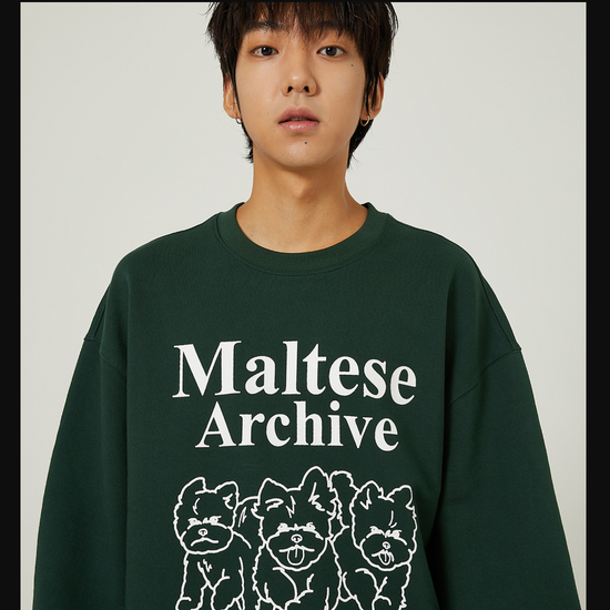 MALTESE ARCHIVE LINE GRAPHIC SWEATSHIRTS GREEN