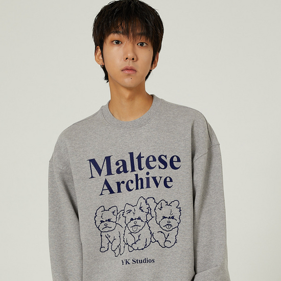 MALTESE ARCHIVE LINE GRAPHIC SWEATSHIRTS GREY