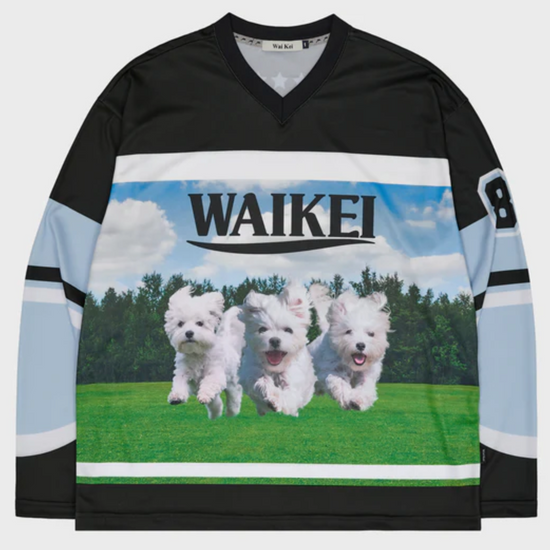 MALTESE ARCHIVE MESH JERSEY LONG SLEEVE T-SHIRT BLACK