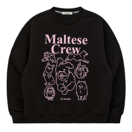 MALTESE CREW LINE GRAPHIC SWEATSHIRT BLACK