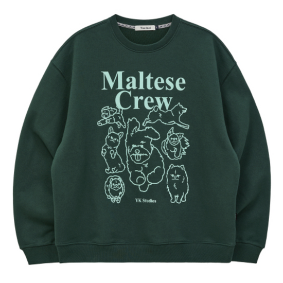 MALTESE CREW LINE GRAPHIC SWEATSHIRT GREEN