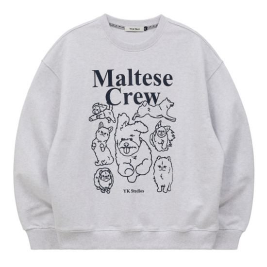 MALTESE CREW LINE GRAPHIC SWEATSHIRT LIGHT GREY