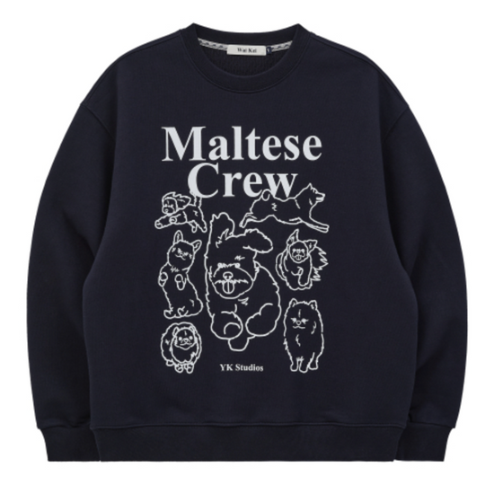 MALTESE CREW LINE GRAPHIC SWEATSHIRT NAVY