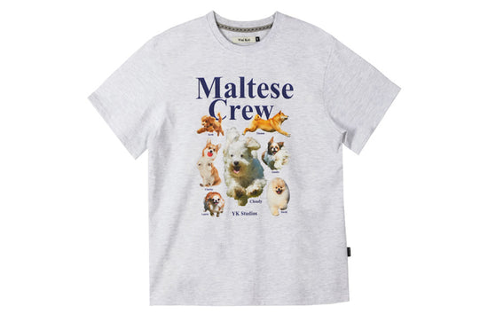 MALTESE CREW HALF SLEEVE TSHIRTS LIGHT GREY