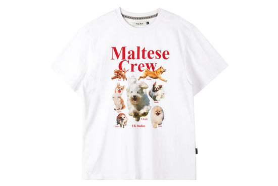 MALTESE CREW HALF SLEEVE TSHIRTS WHITE