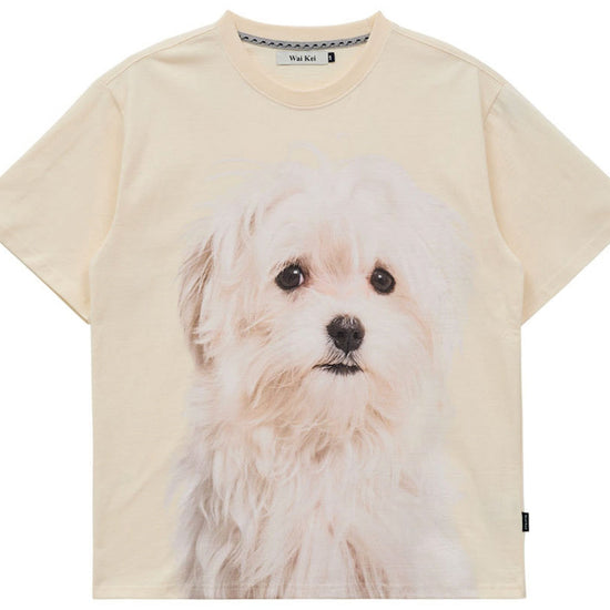 MALTESE FACE HALF SLEEVE TSHIRTS IVORY