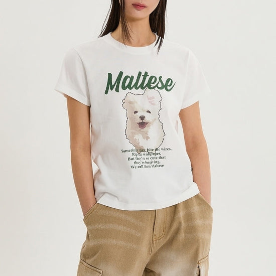 GOOREUM ILLUSTRATION HALF SLEEVE T-SHIRT WHITE