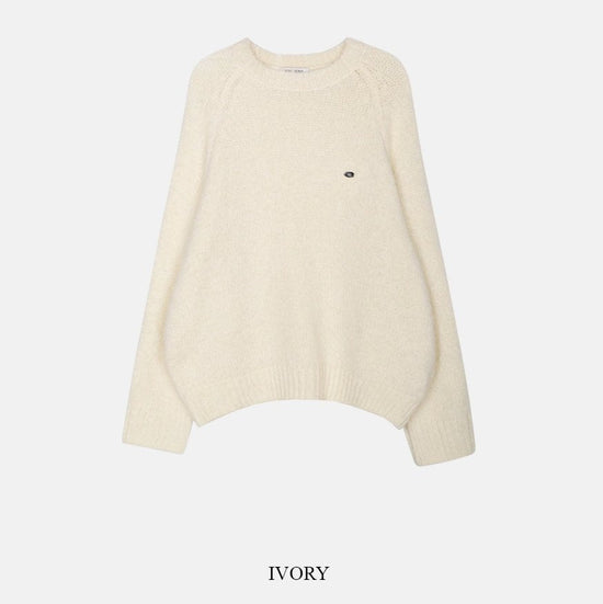 OVERFIT COZY KNIT TOP IVORY