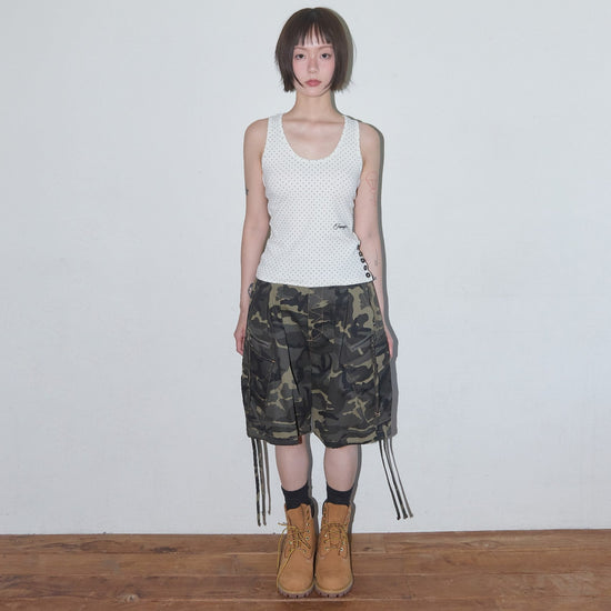 DOT BUTTON SLEEVELESS IVORY