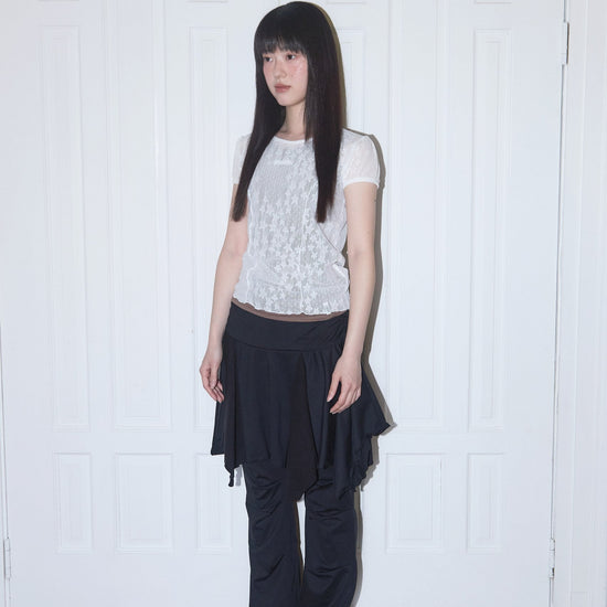WAVE PUFF LACE TEE WHITE