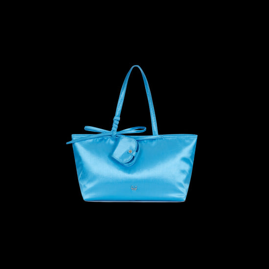 SATIN SHOULDER BAG BLUE