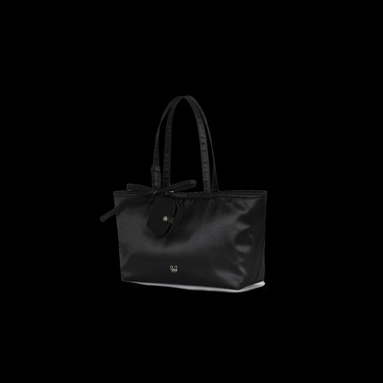 SATIN SHOULDER BAG BLACK