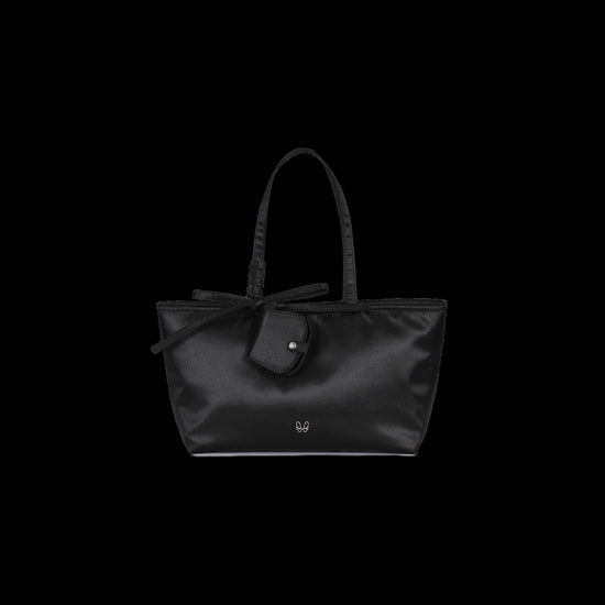 SATIN SHOULDER BAG BLACK