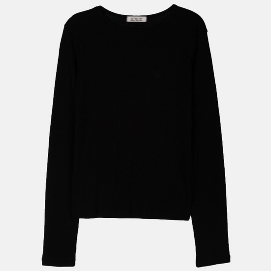ROUND RIB T-SHIRT BLACK