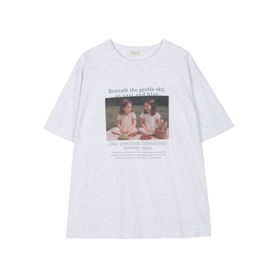 SUMMER GIRL FADED T-SHIRT MELANGE IVORY