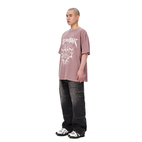 FLAME HEART PIGMENT TEE PINK