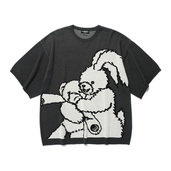 KIDNAPPING BIG BIG KNIT TEE CHARCOAL