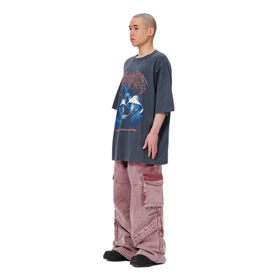 SMOKING CAT TEE NAVY
