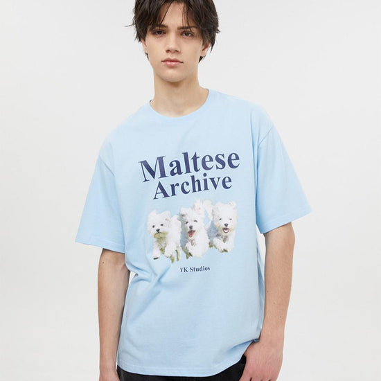 MALTESE ARCHIVE HALF SLEEVE TSHIRTS SKYBLUE