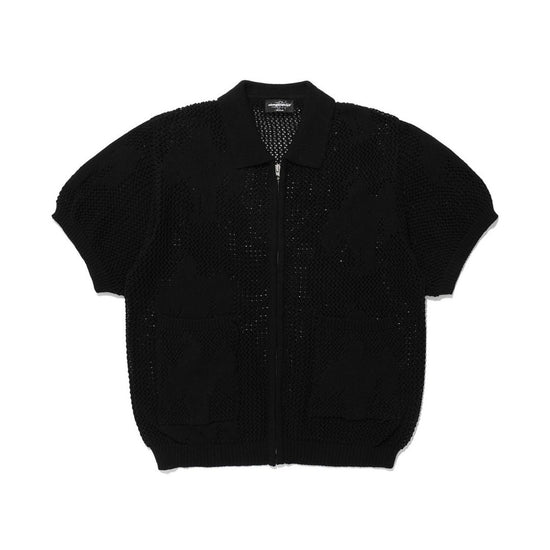 ANGEL SHADOW HALF ZIP UP POLO KNIT BLACK