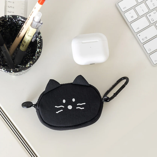 KITTY SOFT AIRPODS POUCH BLACK