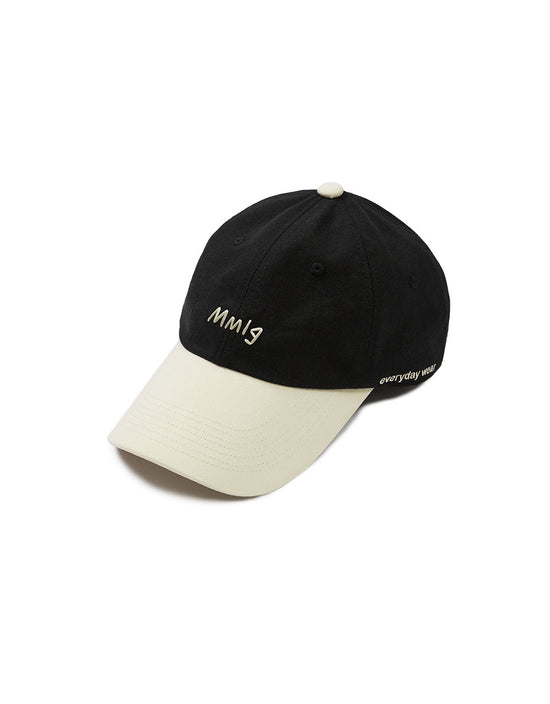 STITCH BALL CAP (BLACK / LIGHT BEIGE)