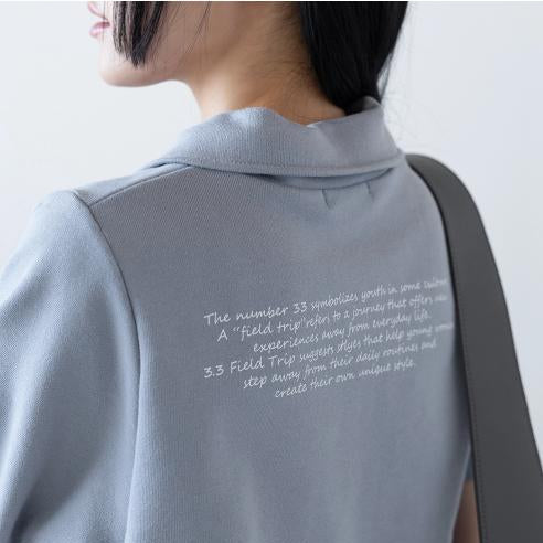 PRINTED ZIP-UP SWEATSHIRT LIGHT BLUE