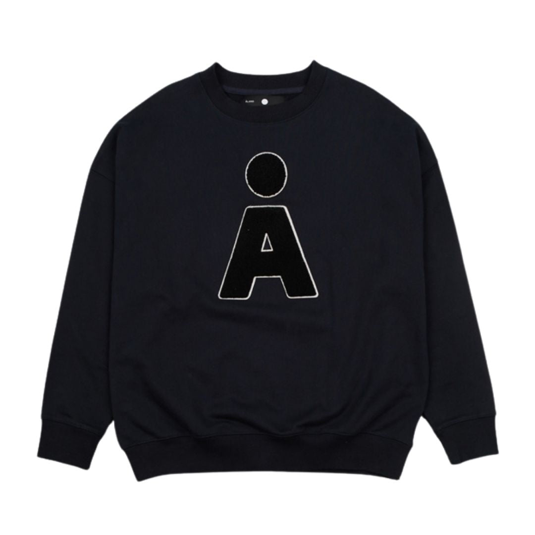 BUY Sweatshirt NEW ALAND A LOGO BOUCLE SWEAT SHIRT NAVY