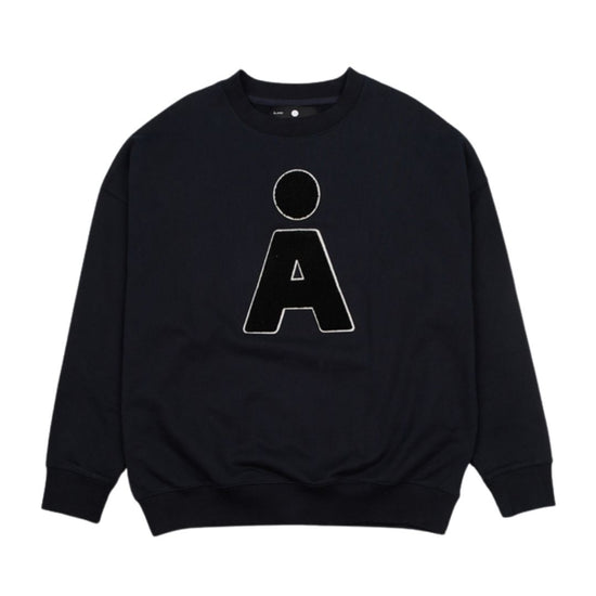 NEW ALAND A LOGO BOUCLE SWEAT SHIRT NAVY