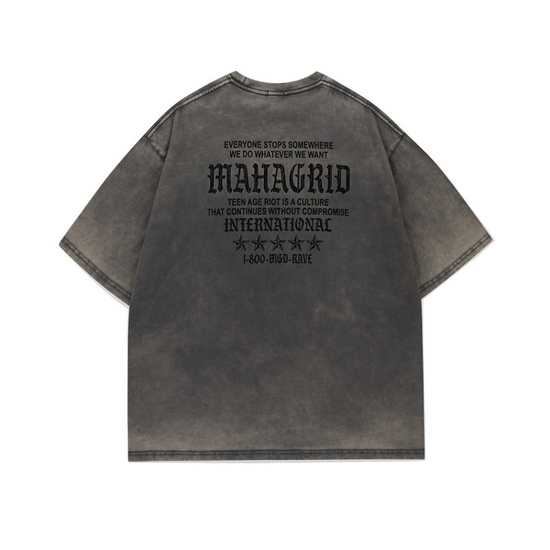 WASHED INTERNATIONAL TEE CHARCOAL