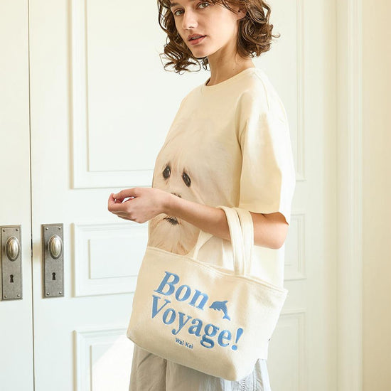 BON VOYAGE TERRY SMALL TOTE BAG IVORY