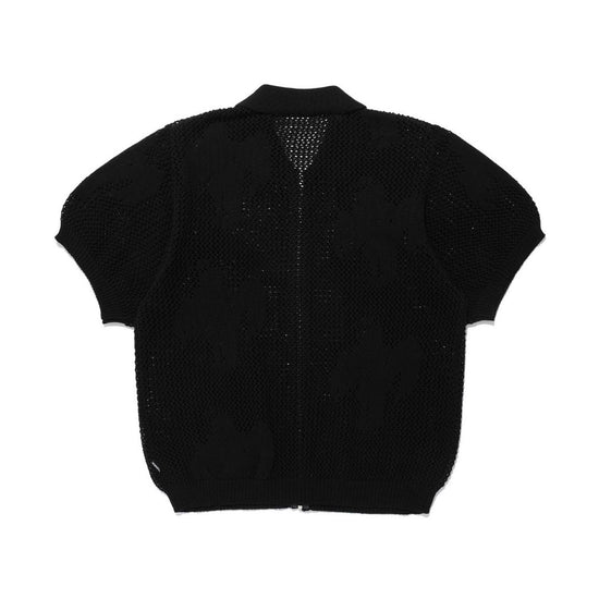 ANGEL SHADOW HALF ZIP UP POLO KNIT BLACK