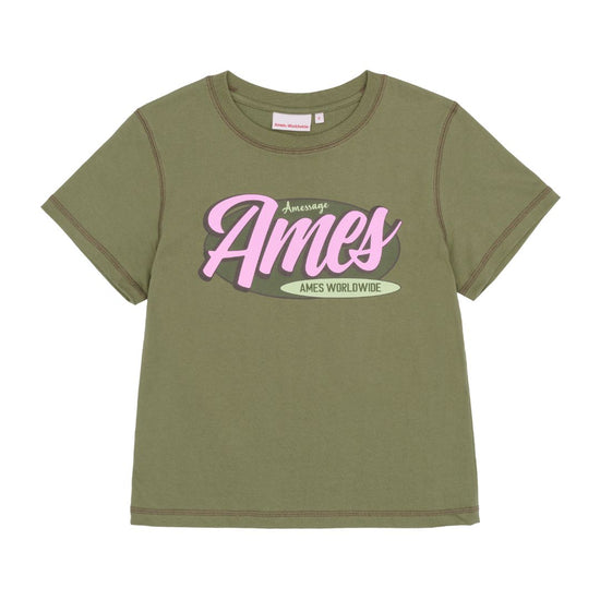 COLOR STITCH CROP TEE KHAKI