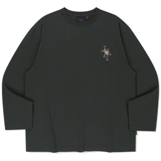 NEO GOTHIC CROSS LONG SLEEVE CHARCOAL