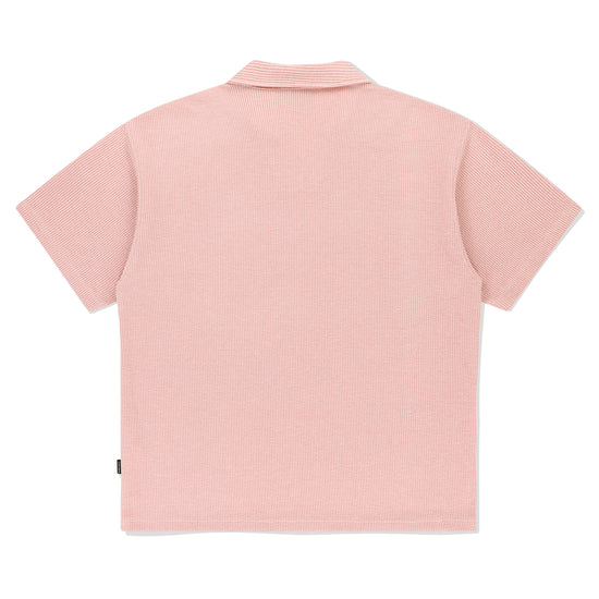 OPEN COLLAR POLO KNIT SHIRT PINK