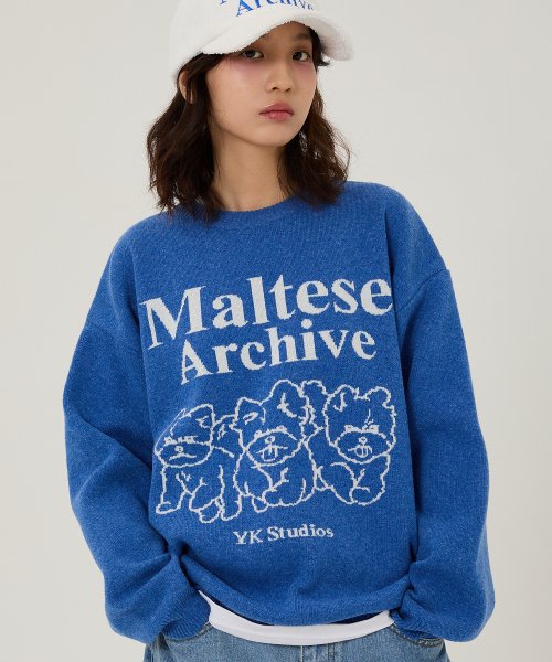 MALTESE ARCHIVE LINE GRAPHICS KNIT BLUE