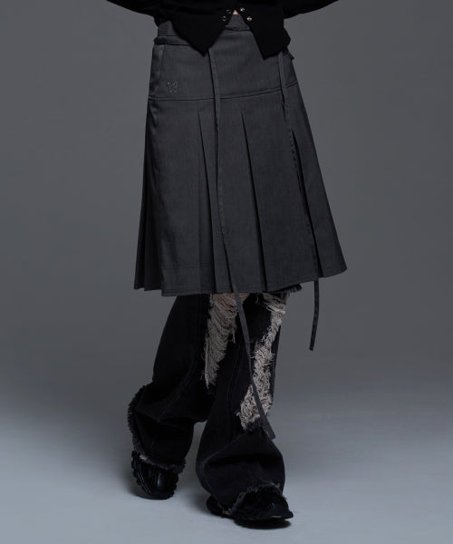☆FANCY CLUB☆FORMAL BUTTON PLEATS MIDI SKIRT FANCY CLUB】FORMAL BUTTON PLEATS MIDI SKIRT | OUR BRAND