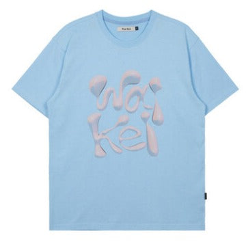 WK 3D LOGO HALF SLEEVE TSHIRTS SKYBLUE