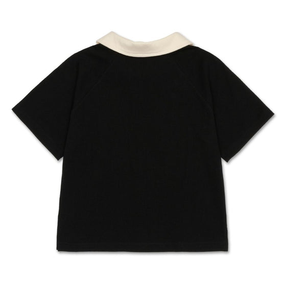 SPORTY COLLAR TEE BLACK