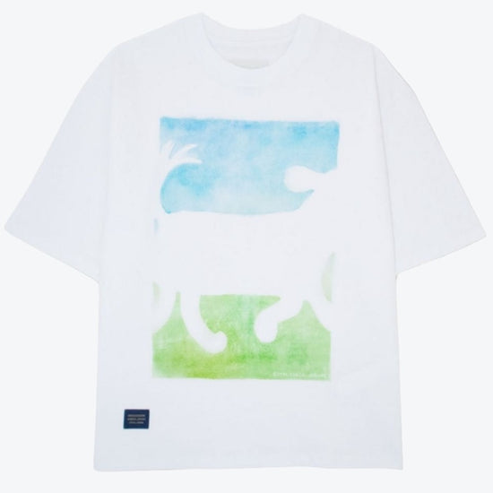 DOG WALK ON BLUE SHORT SLEEVE WHITE