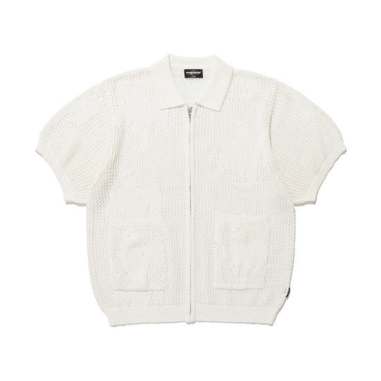 ANGEL SHADOW HALF ZIP UP POLO KNIT IVORY