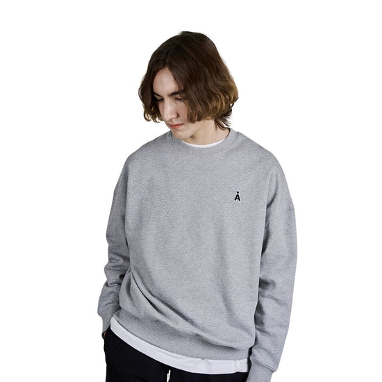 NEW ALAND A SMALL LOGO SWEAT SHIRT MELANGE GREY